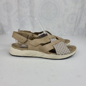Earth Spirit Sintetico manmade strappy light brown slingback sandals women's 8